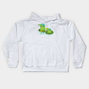 father and son cute frogs Kids Hoodie